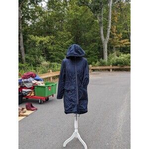 BPC Bonprix EU 38 Navy Longline Rain Coat with Hood